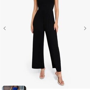 Black Sleeveless Wide-Leg Jumpsuit holiday ready